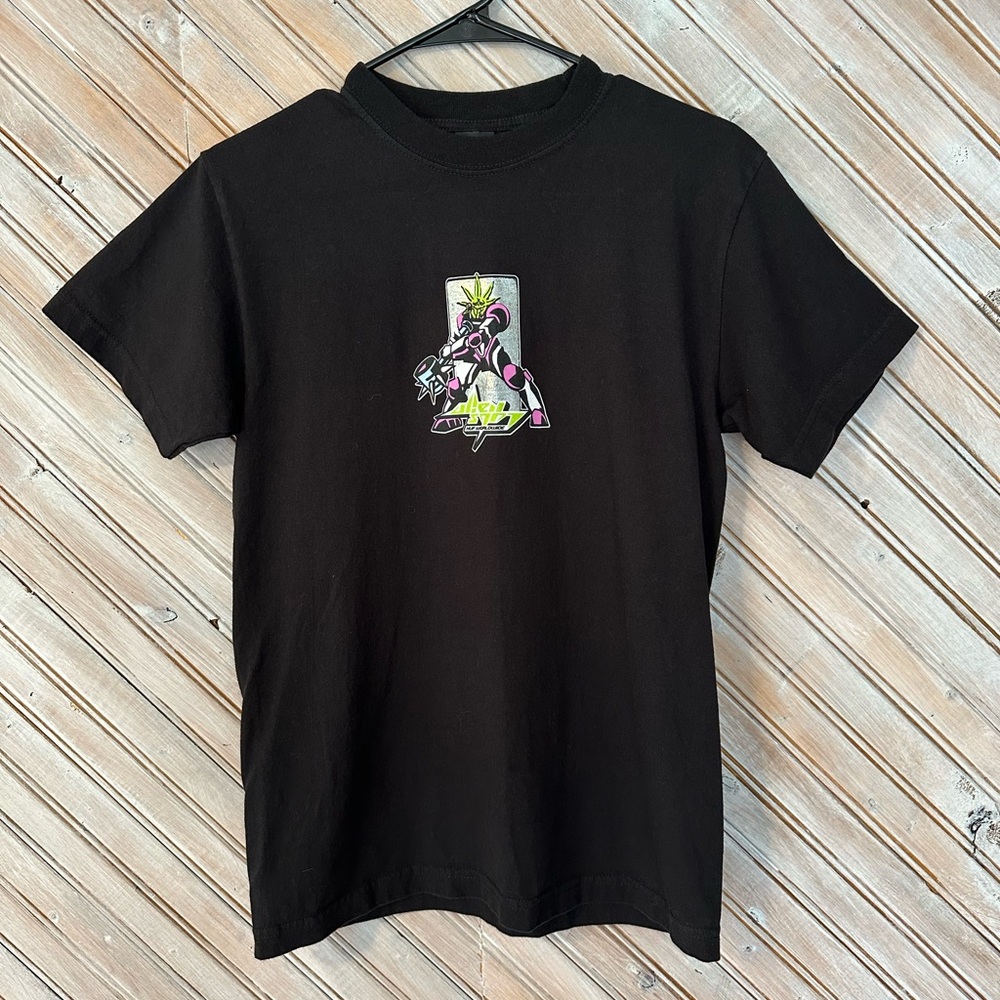 HUF Worldwide Black Tee Vibrant Graphic Alien Spike